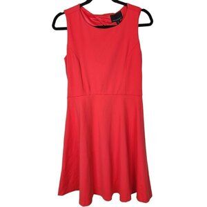 NEW Cynthia Rowley Sleeveless Fit &‎ Flare Dress Open Back Coral Red Size 6